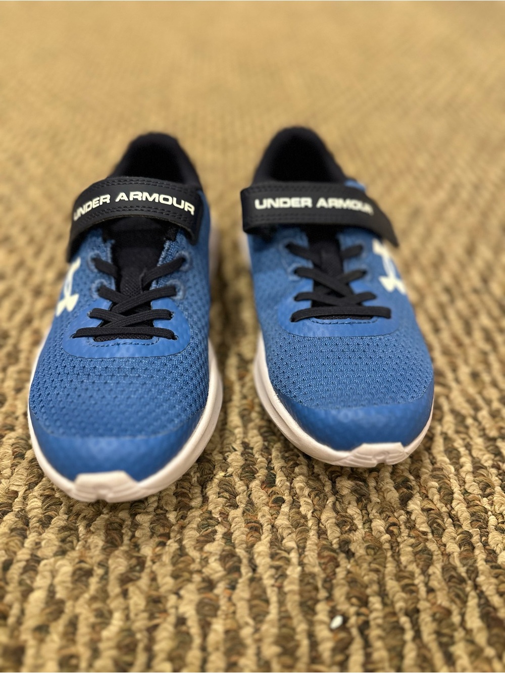 Under Armour Kids Blue Mesh Athletic Sneakers with Black Strap